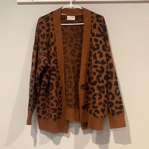 Leopard oversized cardigan